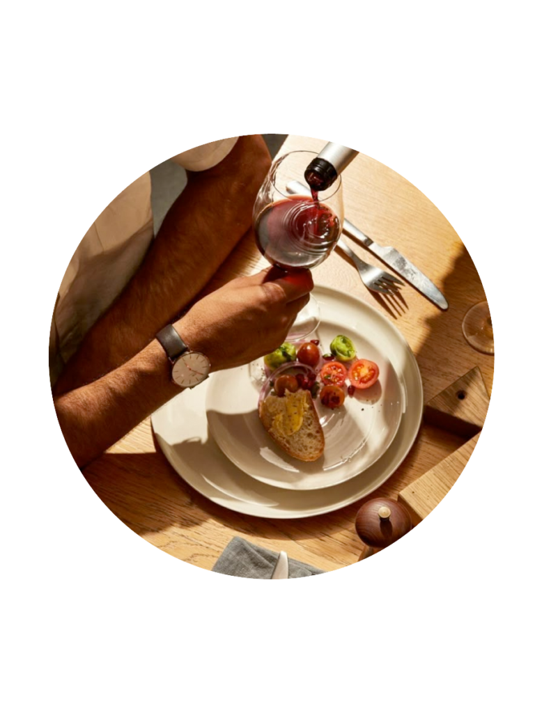 Geschenk Gutschein red wine and food