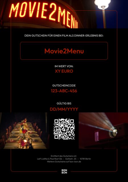 Restaurant-Gutschein für Movie2Menu Ticket