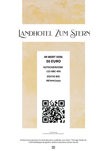 Restaurant-Gutschein für Landhotel “Zum Stern”